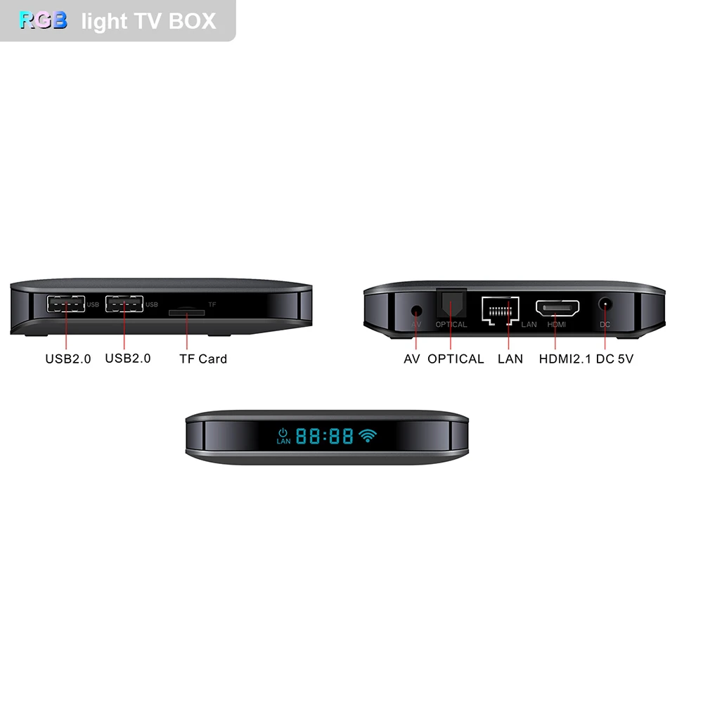 A95X F3 air II TV BOX Android 11 Amlogic S905W2 Quad Core ARM Cortex A53 4G RAM 32GB ROM 2.4G+5G WIFI 4K AV1 RGB Light