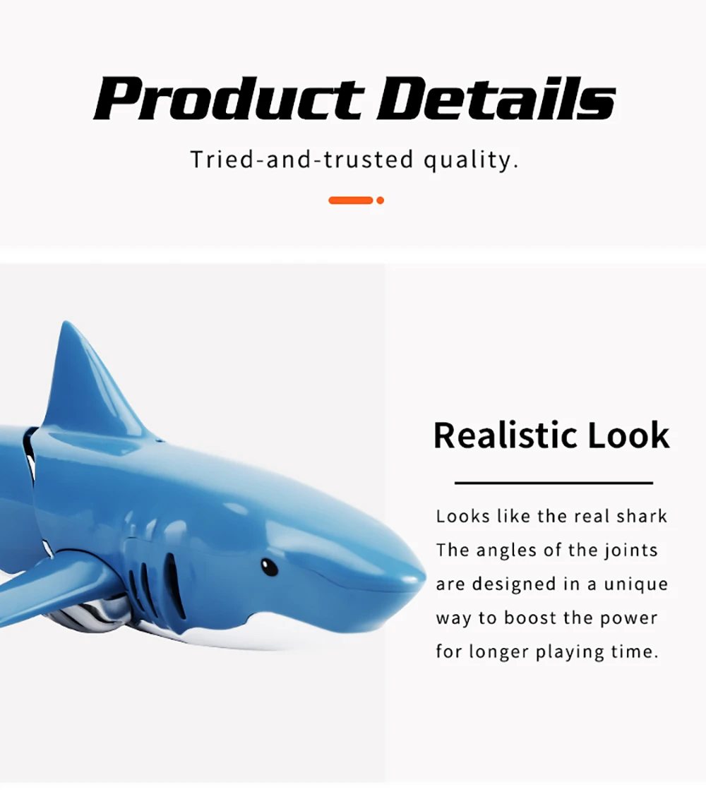 JJRC S10 RC Shark 2.4GHz 4CH Electric High Simulation Waterproof Mini Boat