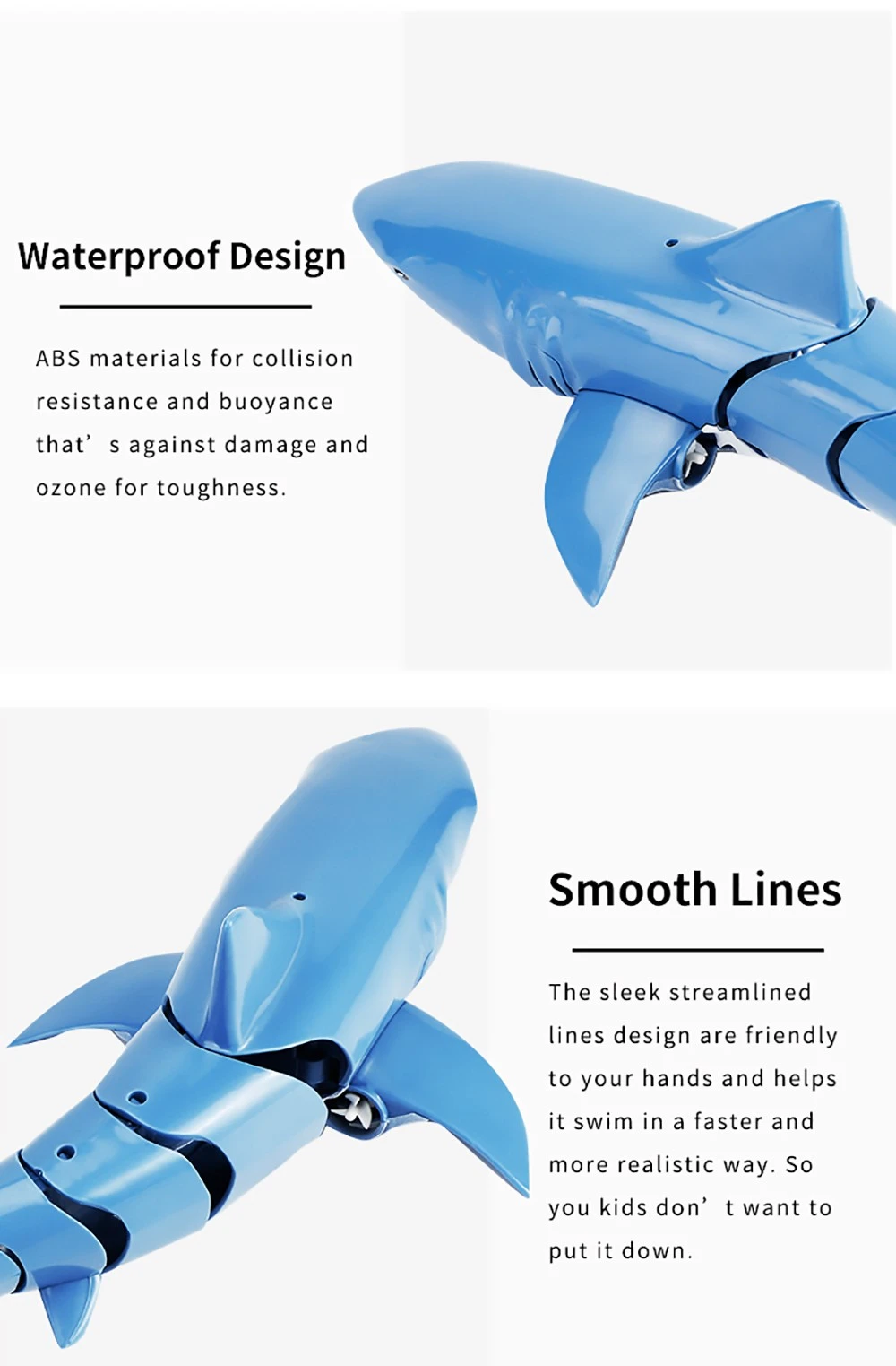 JJRC S10 RC Shark 2.4GHz 4CH Electric High Simulation Waterproof Mini Boat