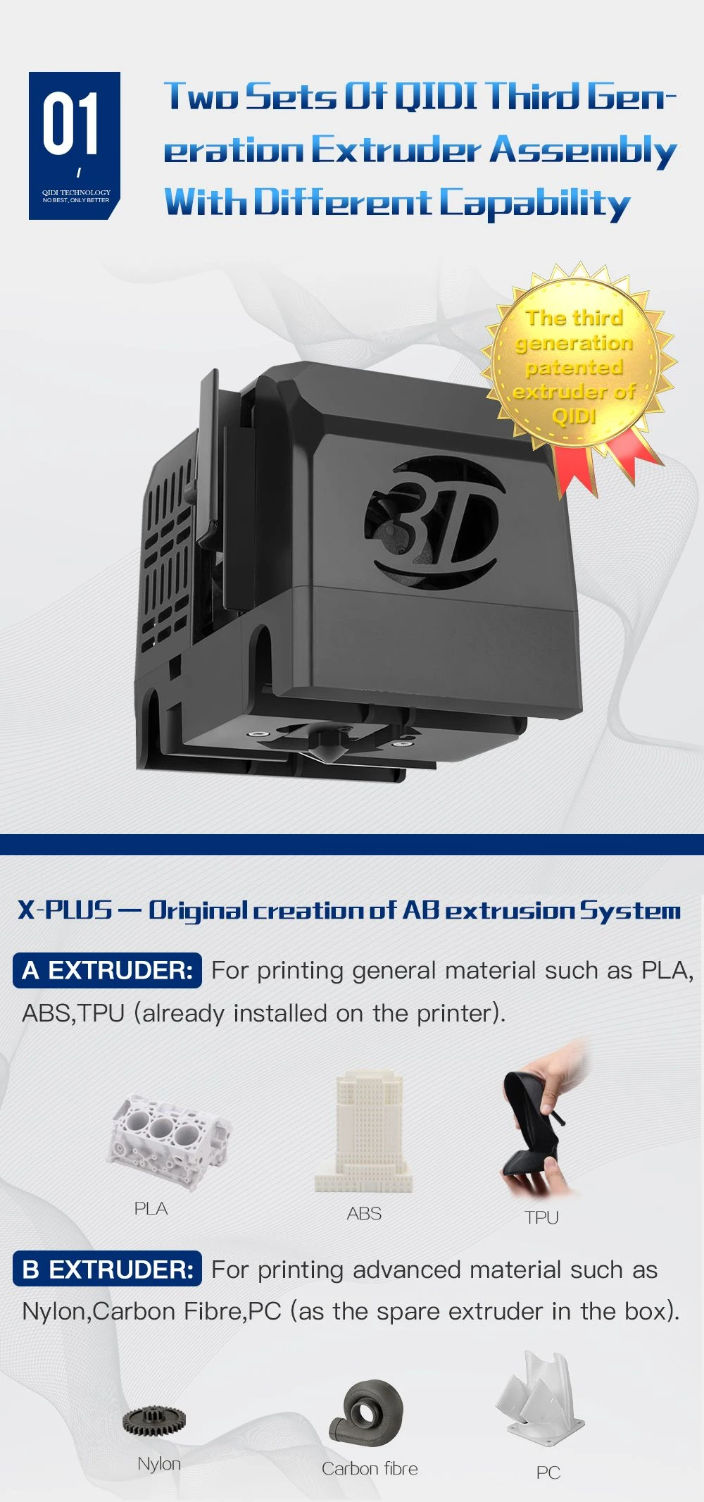 R QIDI TEKNOLOJİSİ X-Plus 3D Yazıcı WiFi Bağlantısı Naylon Karbon Fiber PC Baskı 270x200x200mm Baskı Boyutu