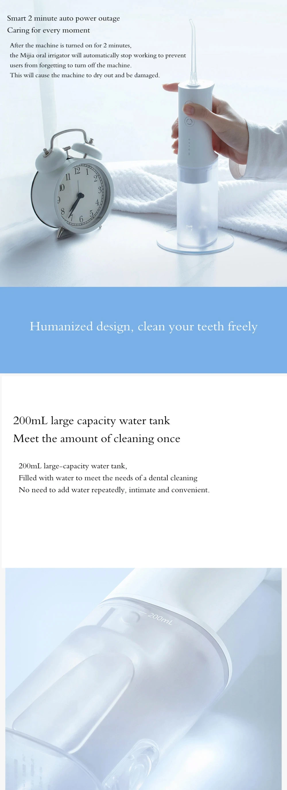 Xiaomi Mijia MEO701 Oral Irrigator Water Flosser 200ml Capacity IPX7 Waterproof
