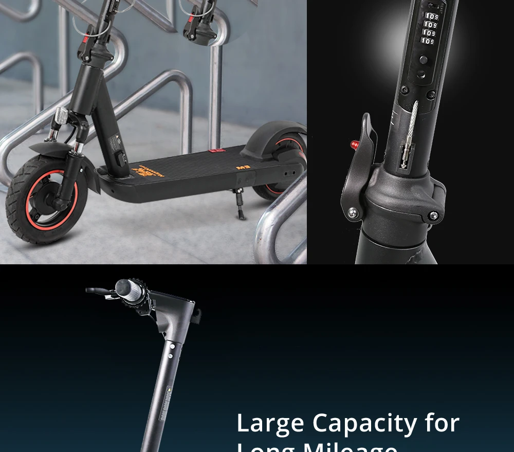 Get around town easily with KugooKirin M3 Electric Scooter - 500W Motor, 468WH Battery