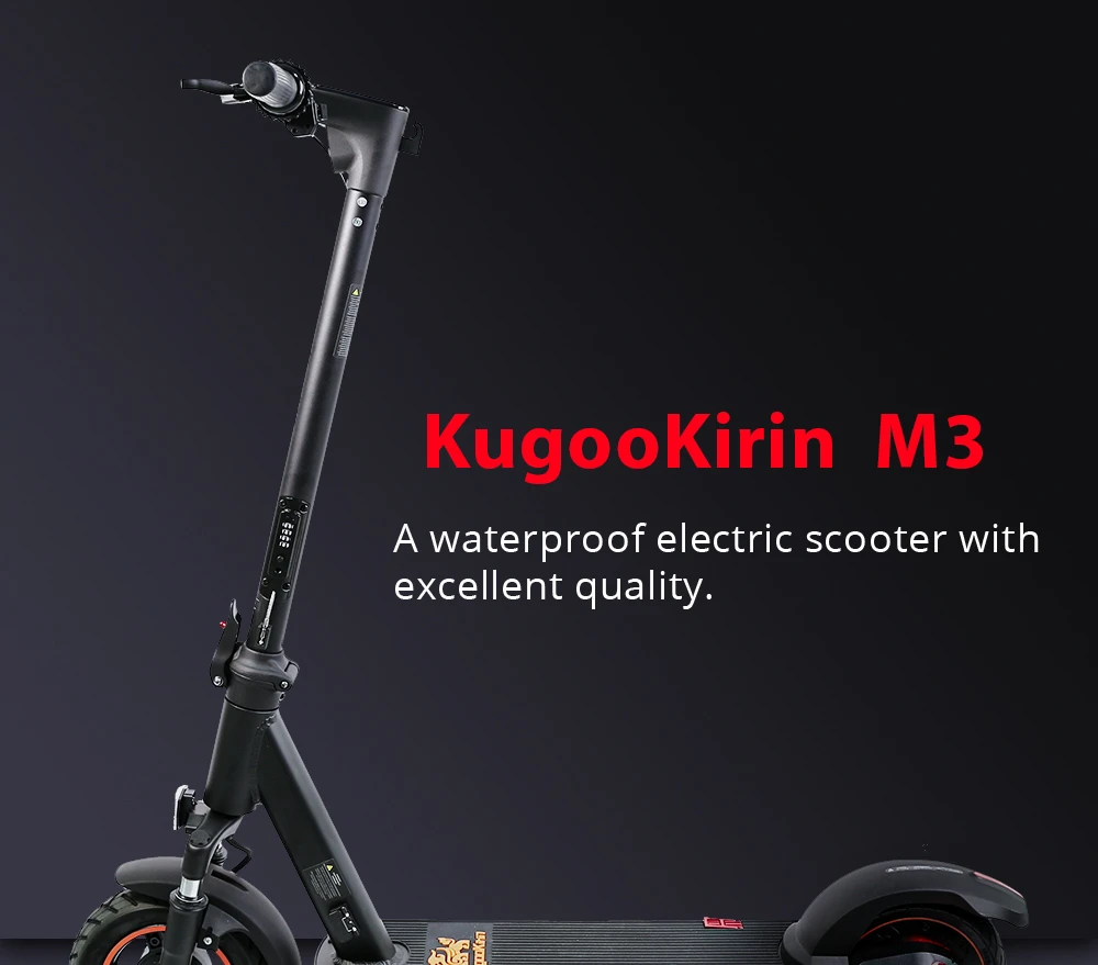 Get around town easily with KugooKirin M3 Electric Scooter - 500W Motor, 468WH Battery