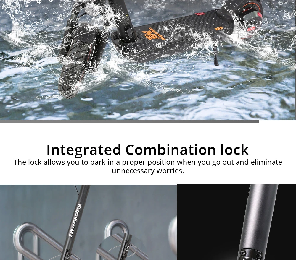 Get around town easily with KugooKirin M3 Electric Scooter - 500W Motor, 468WH Battery