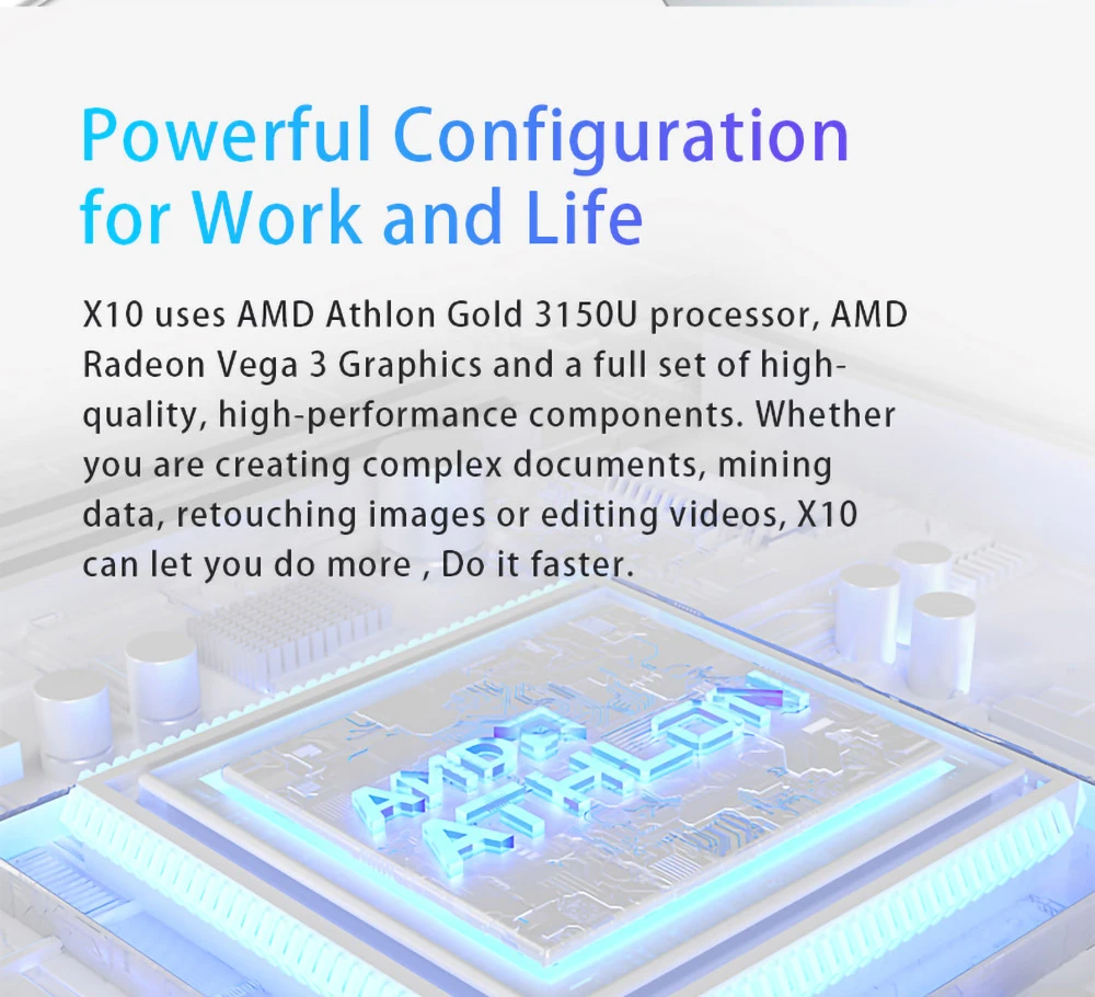 T-Bao T-BOOK X10 Laptop 15.6 inch 1920 x 1080 FHD Screen AMD Athlon Gold 3150U 16GB DDR4 512GB SSD Windows 10 5000mAh Battery Full-size Backlit Keyboard Fingerprint Touchpad - EU Plug