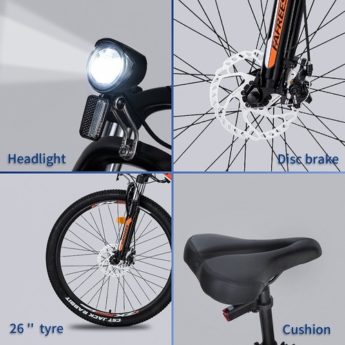FAFREES 26 inch Electric Bike 250W Powerful Motor with 36V 10Ah Lithium-ion Battery SHIMANO 21 Speed