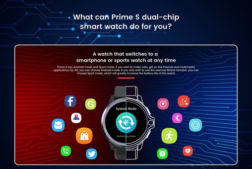その他 KOSPET Prime S 限定5名 79.99ドル】Android 9.1搭載スマートウォッチ「KOSPET