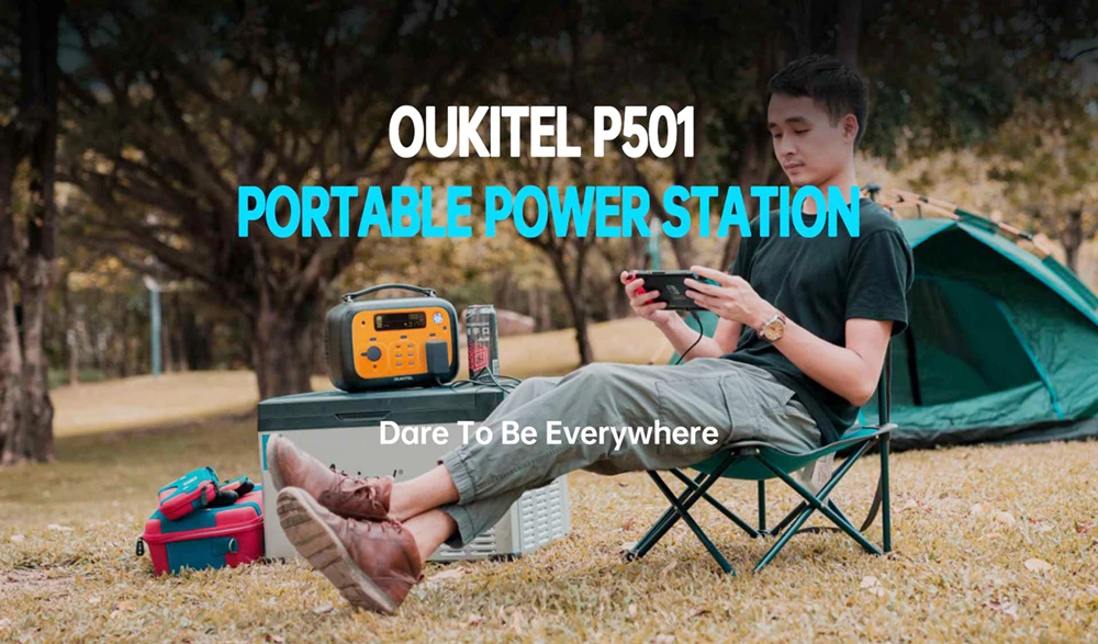OUKITEL P501 Portable Power Station 505Wh 140400mAh Portable Generator AC Output 500W - Orange