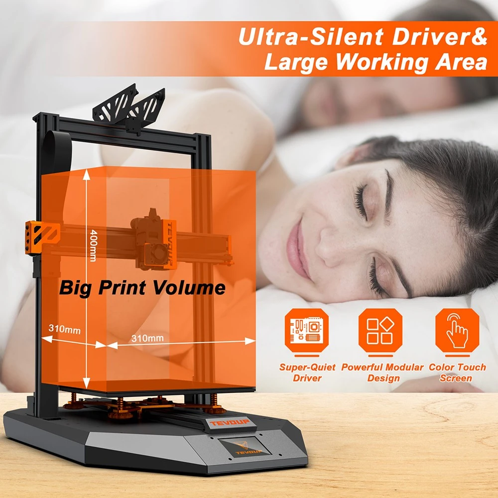 TEVOUP HYDRA 2-in-1 3D Printer Laser Engraver, Auto Leveling, Ultra Silent, Filament Runout Detection, Assembly Within 2 Minutes, 305*305*400mm