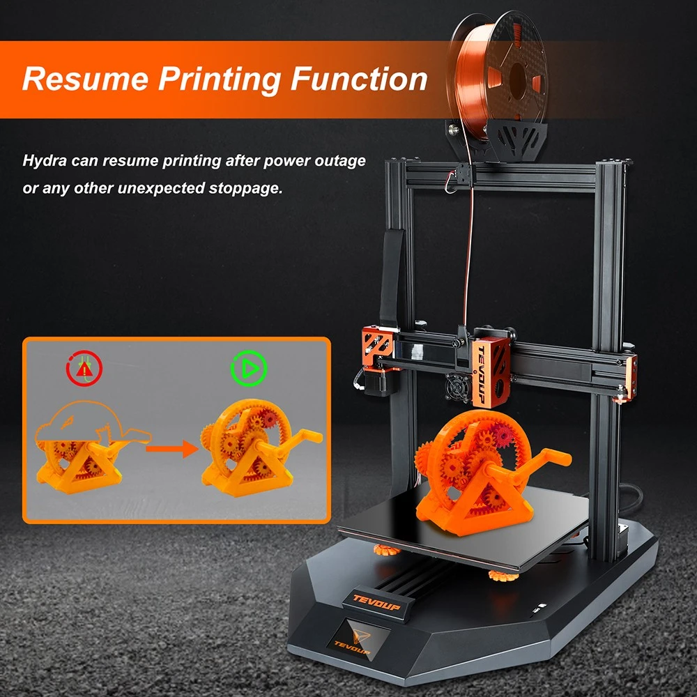 TEVOUP HYDRA 2-in-1 3D Printer Laser Engraver, Auto Leveling, Ultra Silent, Filament Runout Detection, Assembly Within 2 Minutes, 305*305*400mm