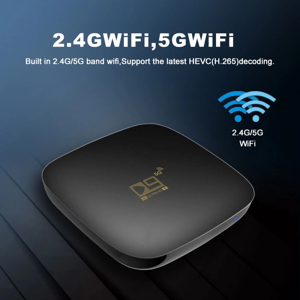 D9 5G TV BOX Android 10.0 Amlogic S905L2 1G RAM 8G ROM 2.4G + 5G WIFI Bluetooth LAN