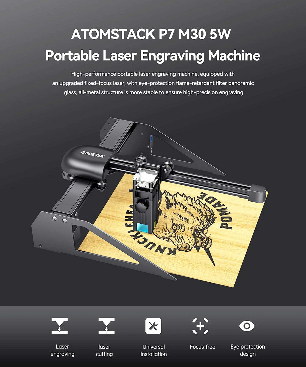 ATOMSTACK P7 M30 5W Portable Laser Engraver Cutter