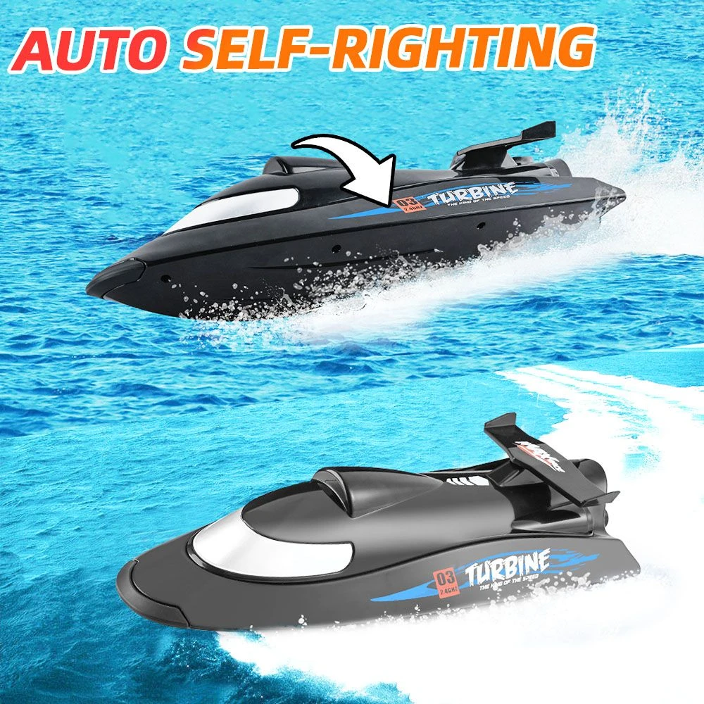 Flytec V009 30KM High Speed RC Jet Boat With Self-righting Feature For Pool and Lakes - Black