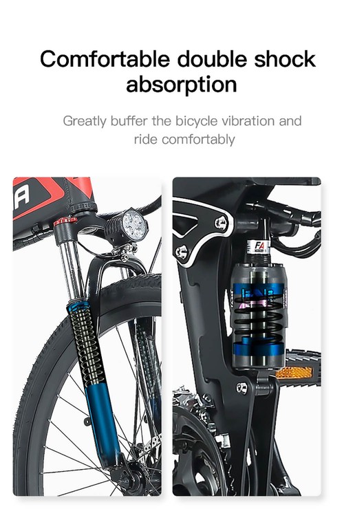 JINGHMA R3 500W 48V 12.8Ah 26 Inch Tire Electric Bicycle 40km/h Max Speed 70km Range 120kg Max Load with 2 Batteries
