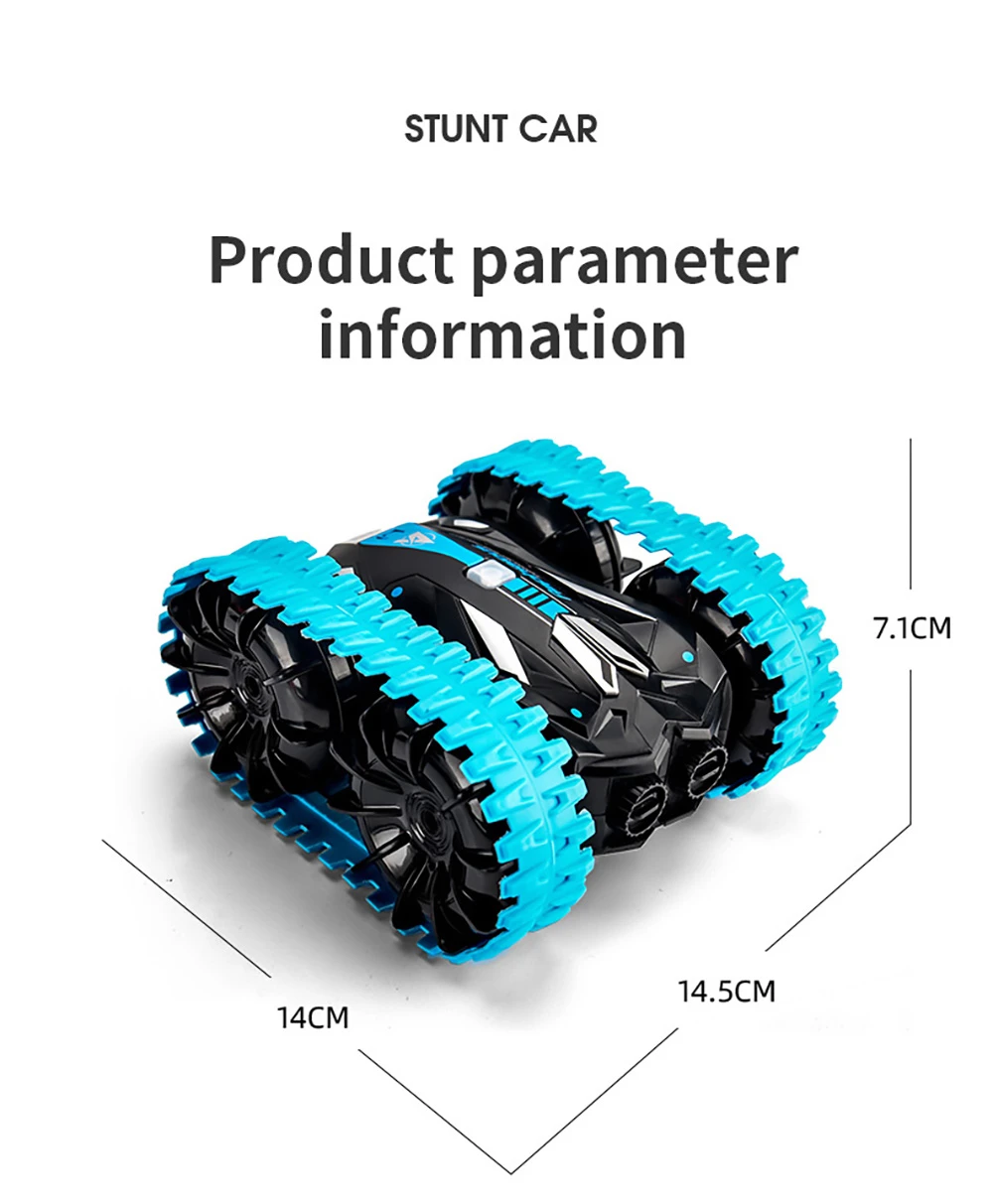 JJRC Q113 1:24 RC Stunt Car 4WD 360 Rotate 2-in-1 Waterproof Water&Land Drift Amphibious Vehicle Models Toy - Orange