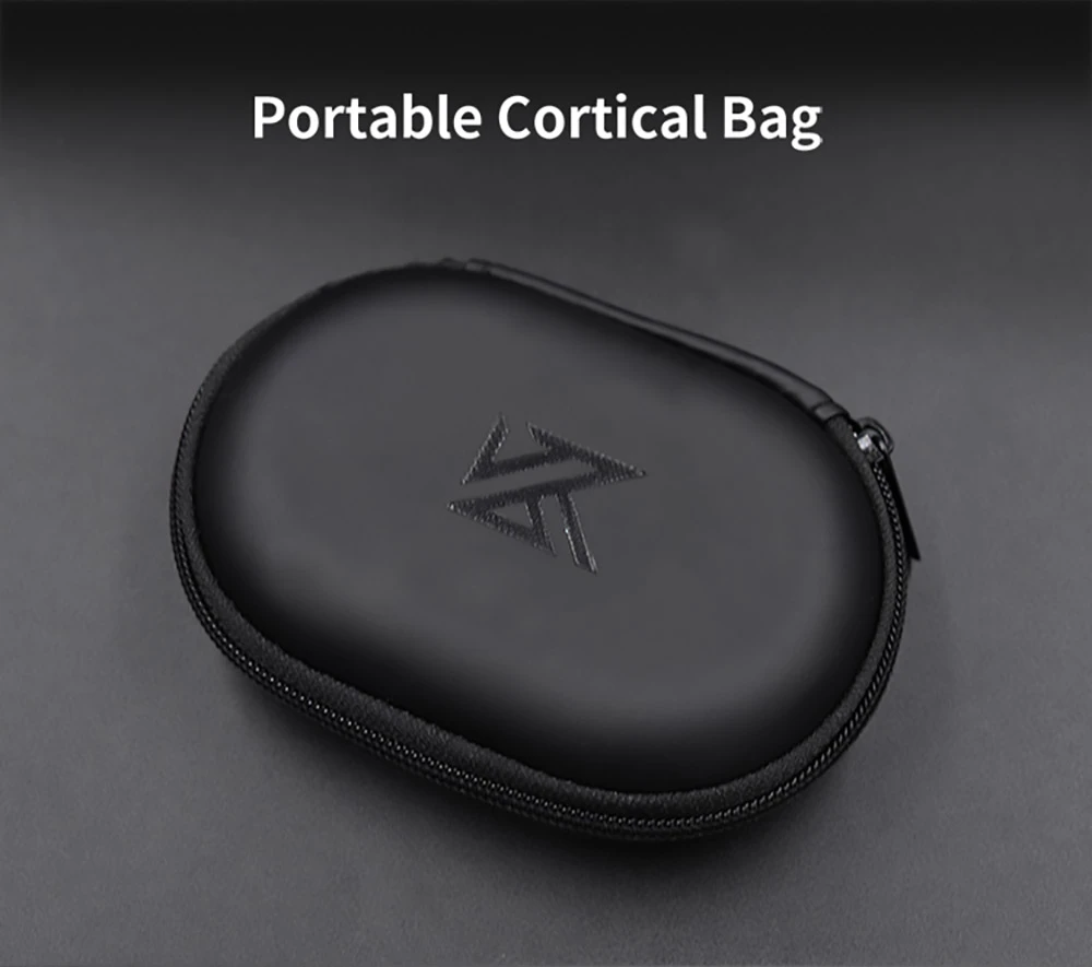 KZ Oval Case Protective Bag for Earphone Storage Portable - Black