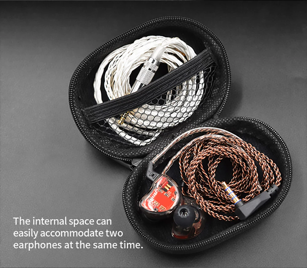 KZ Oval Case Protective Bag for Earphone Storage Portable - Black