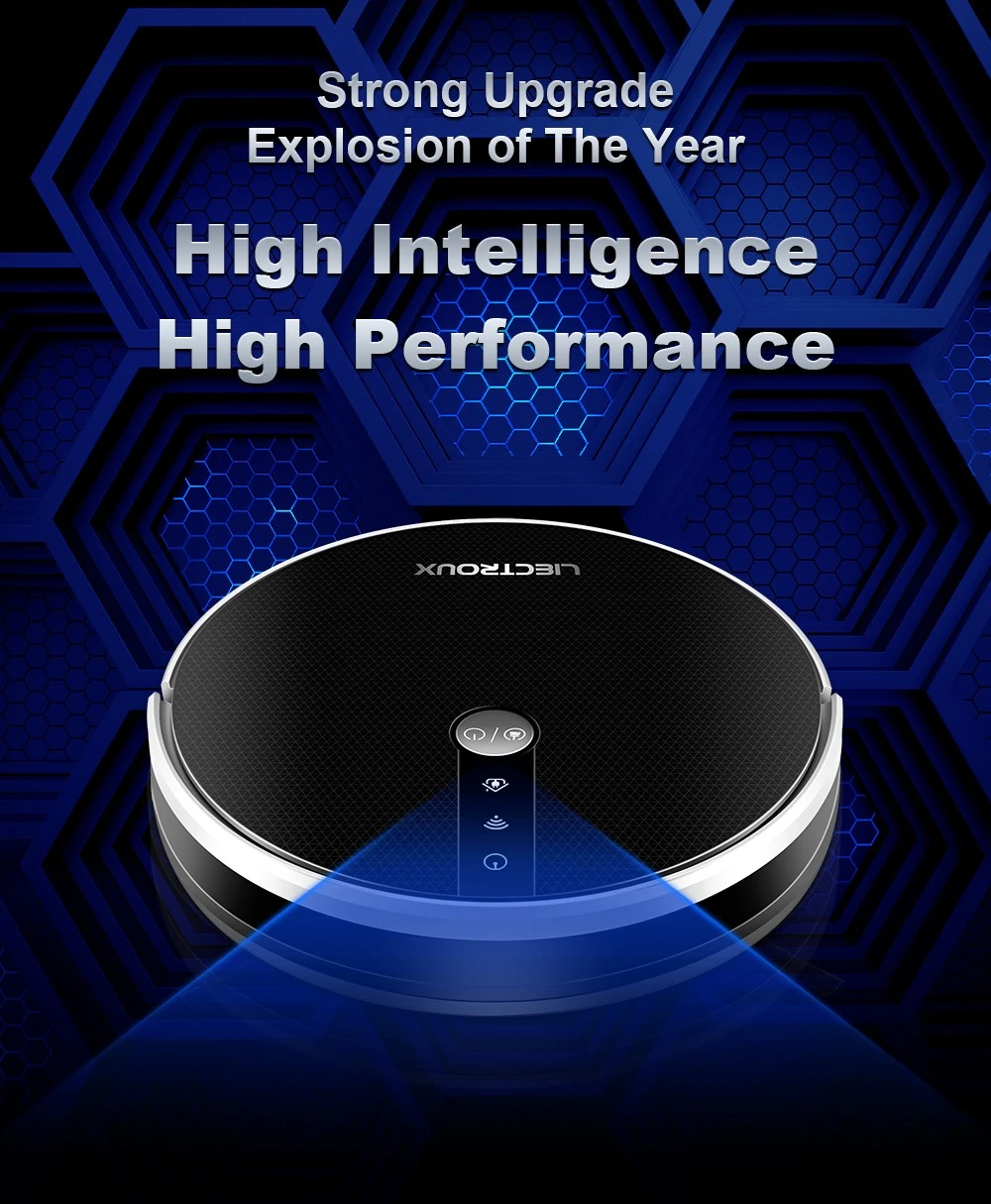 LIECTROUX C30B Robot Vacuum Cleaner 6000Pa Suction with AI Map Navigation 2500mAh Battery Smart Partition Electric Water Tank APP Control - Black