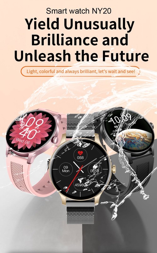 SENBONO NY20 Women Smartwatch Fitness Tracker Gold Silicone