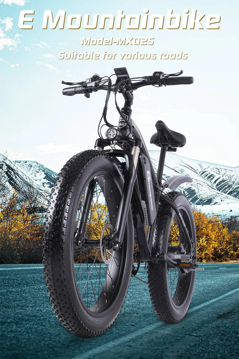Shengmilo MX02S 1000W 48V 17Ah26''E-バイクブラック