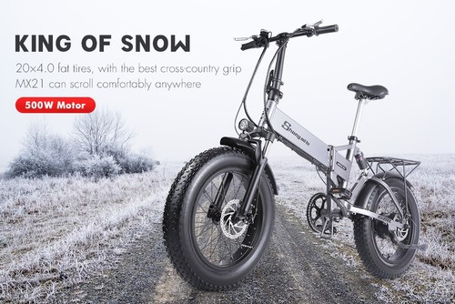 Shengmilo MX21 500W 48V 12.8Ah 20'' E-bike Silver