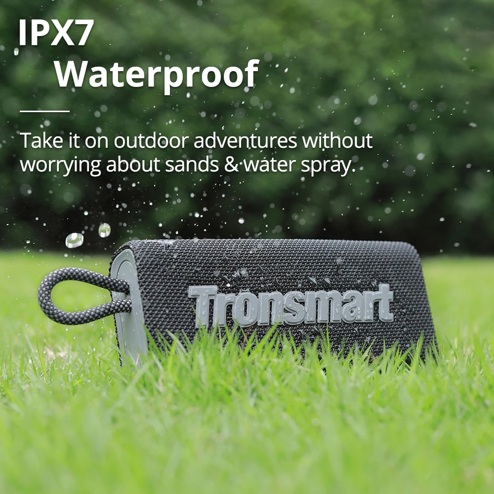 Tronsmart Trip 10W Portable Bluetooth 5.3 Speaker, IPX7 Waterproof - Black