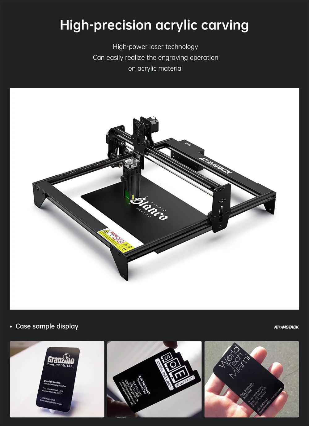 Machine de gravure laser Atomstack A5 M30 30 W, compression ultra-fine, format d'impression : 410 x 400 mm