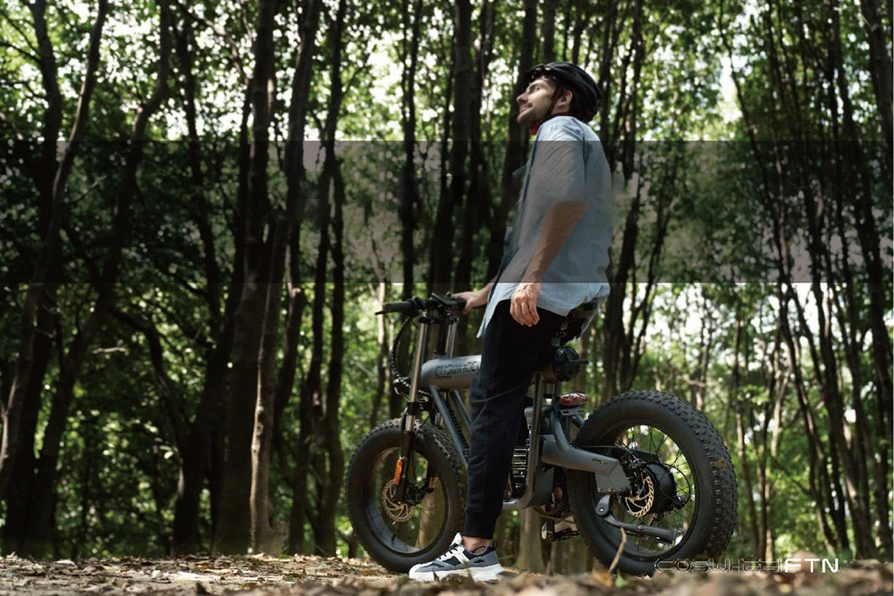 Coswheel T20 Elcykel 20Ah Batteri 48V 500W Motor 50-70 Räckvidd 45kmh Maxhastighet Terrängcykel Rymdgrå
