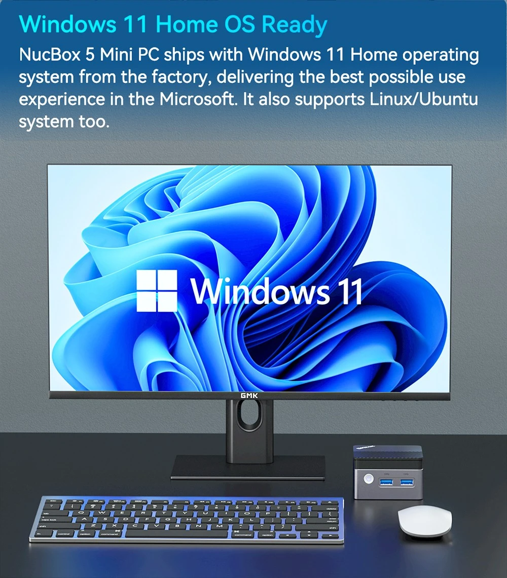 GMKTEC NucBox KB5 Windows11KミニPCインテルN4GBRAM 5105GB SSD