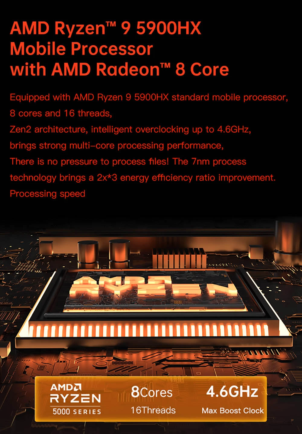 T-bao MN59H AMD Ryzen™ 9 5900HX 8 Cores 16 Threads 16GB RAM 512GB ROMDDR4-3200 Windows 10 Mini PC RJ45 Up to 1000M