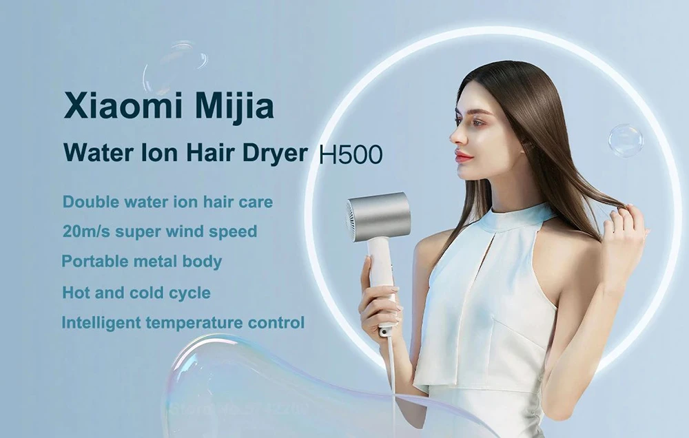 Xiaomi Mijia H500 Water Ion Hair Dryer Intelligent Temperature Control of Cooling Heating Cycle