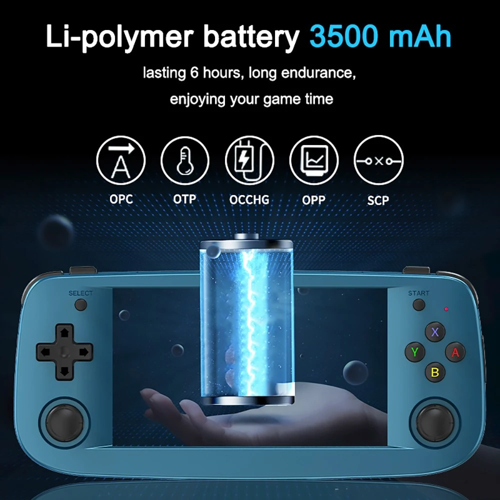 ANBERNIC RG503 Portable Game Console 1+16GB 4.95'' OLED Screen Retro WiFi Bluetooth Linux System - Blue