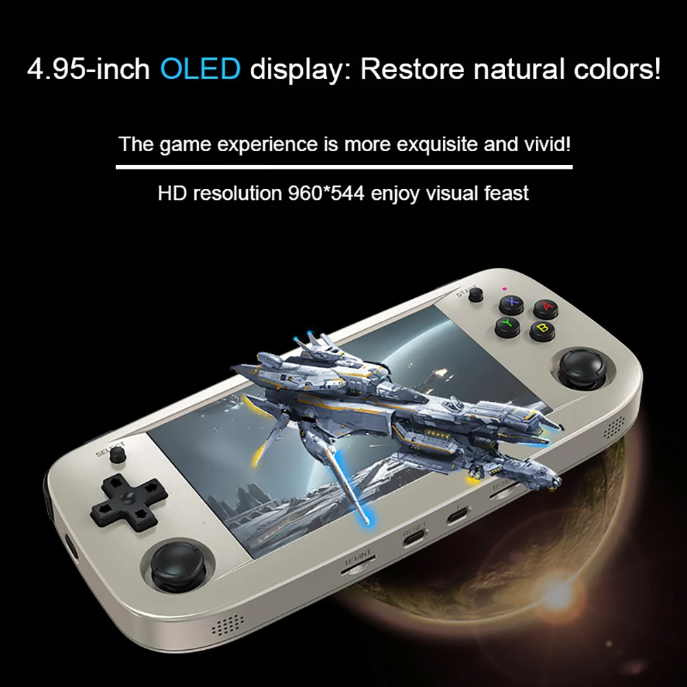 ANBERNIC RG503 Portable Game Console 1+16GB 4.95'' OLED Screen Retro WiFi Bluetooth Linux System - Grey