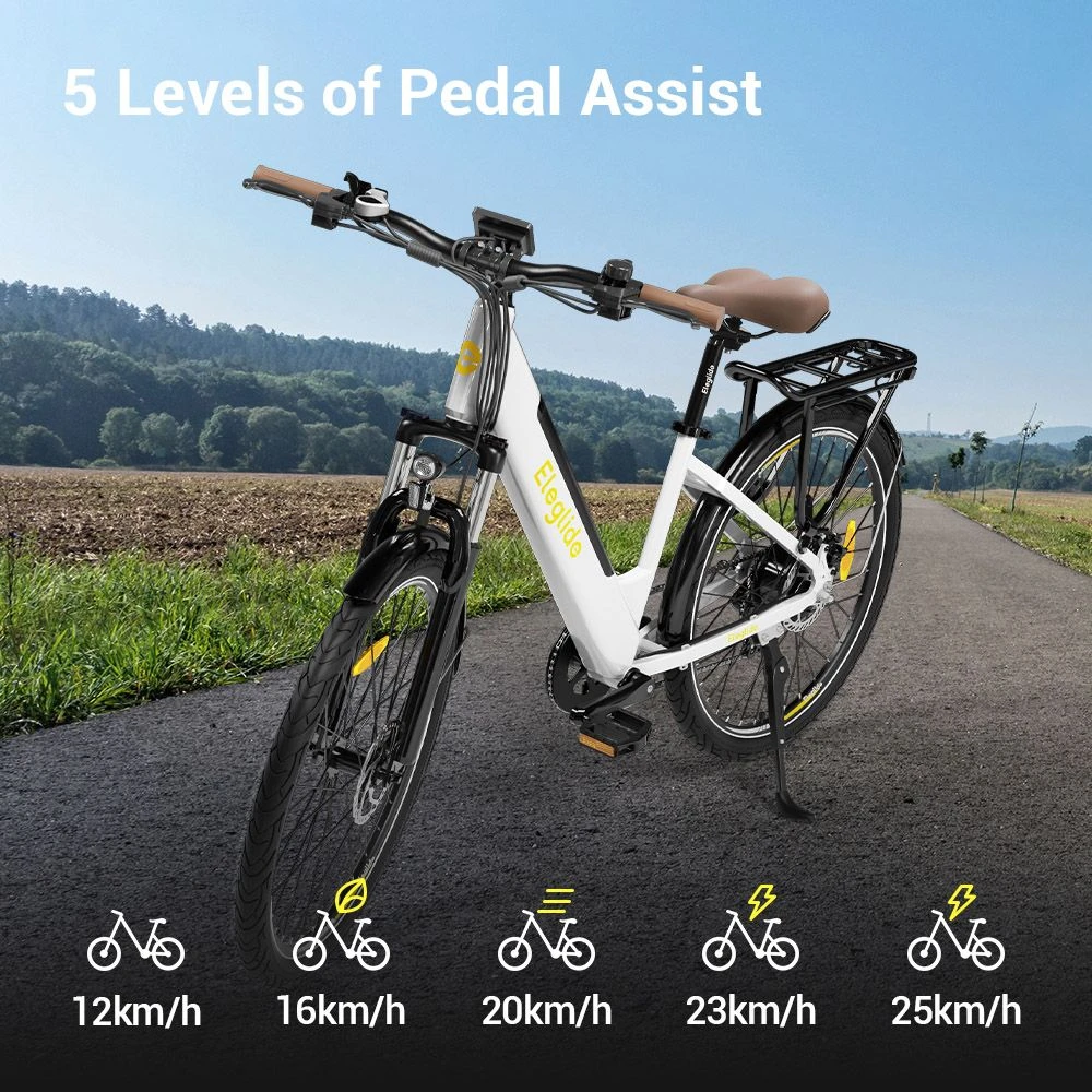 ELEGLIDE T1 STEP-THRU Electric Bike MTB Bike 27.5 Inch Tires 36V 12.5AH Battery 250W Motor Shimano 7 Gears Max Speed 25Km/h Max Load 120KG