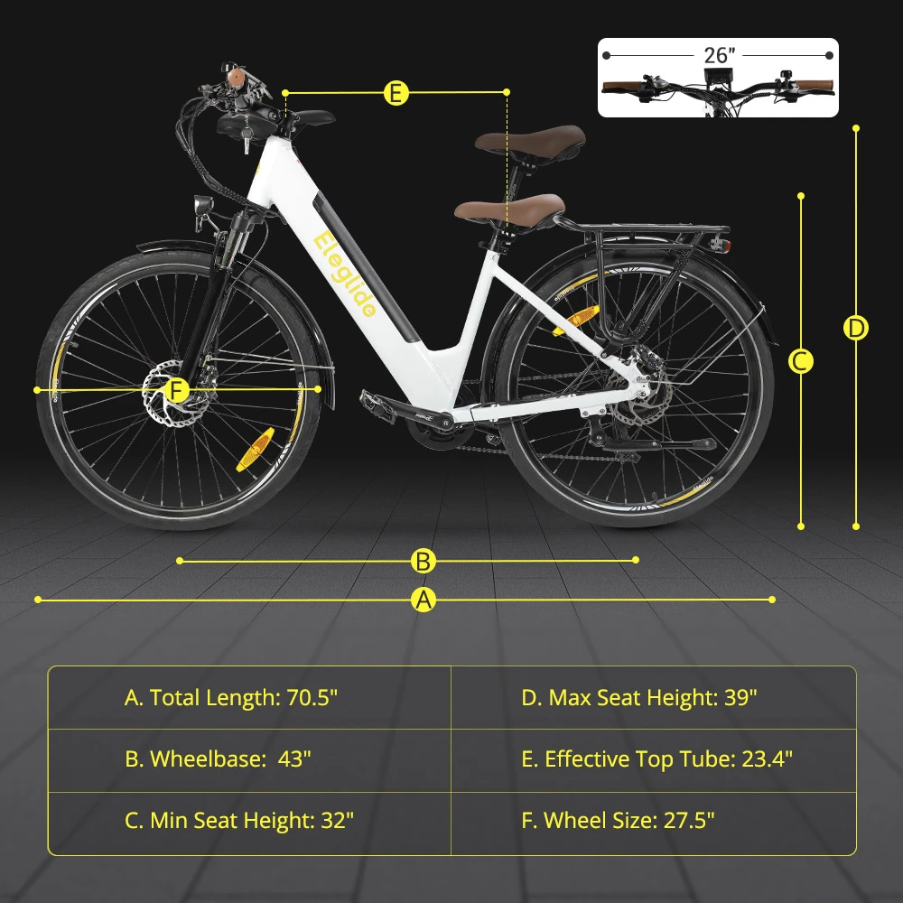 ELEGLIDE T1 STEP-THRU Electric Bike MTB Bike 27.5 Inch Tires 36V 12.5AH Battery 250W Motor Shimano 7 Gears Max Speed 25Km/h Max Load 120KG