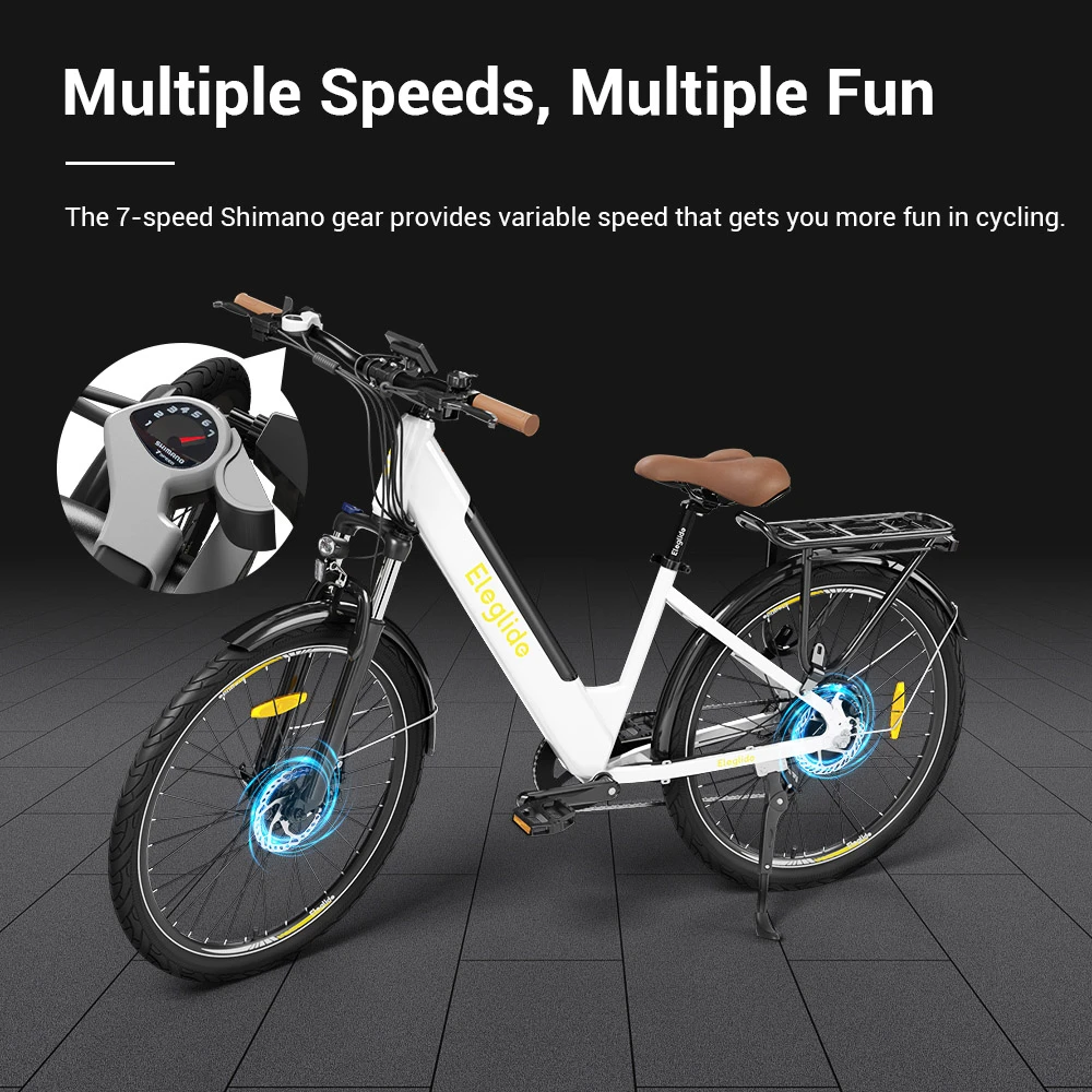 ELEGLIDE T1 STEP-THRU Electric Bike MTB Bike 27.5 Inch Tires 36V 12.5AH Battery 250W Motor Shimano 7 Gears Max Speed 25Km/h Max Load 120KG