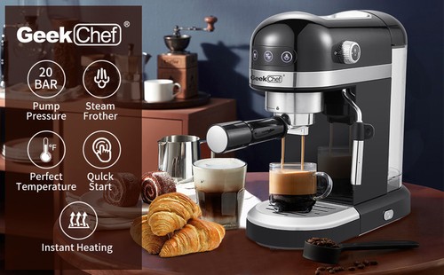 （未使用品）Geek Chef GCF20E エスプレッソマシン　120V仕様 Amazon.com: Geek Chef Espresso Machine, 20 Bar Coffee Machine