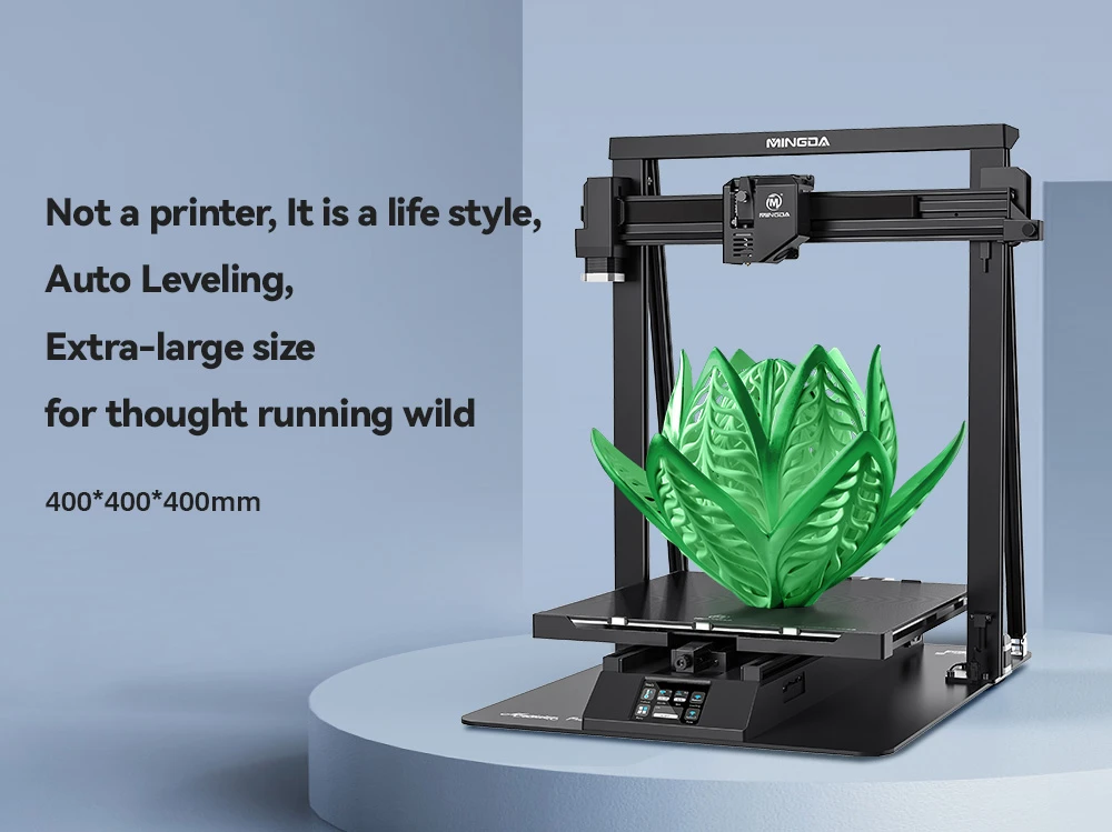 MINGDA Magician Pro 3D Printer, Auto Leveling Double Gears Direct Extrusion Resume Printing, Printing Size 400*400*400mm