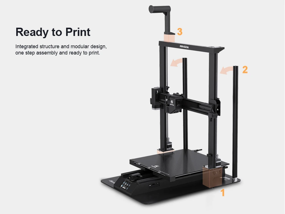 MINGDA Magician Pro 3D Printer, Auto Leveling Double Gears Direct Extrusion Resume Printing, Printing Size 400*400*400mm