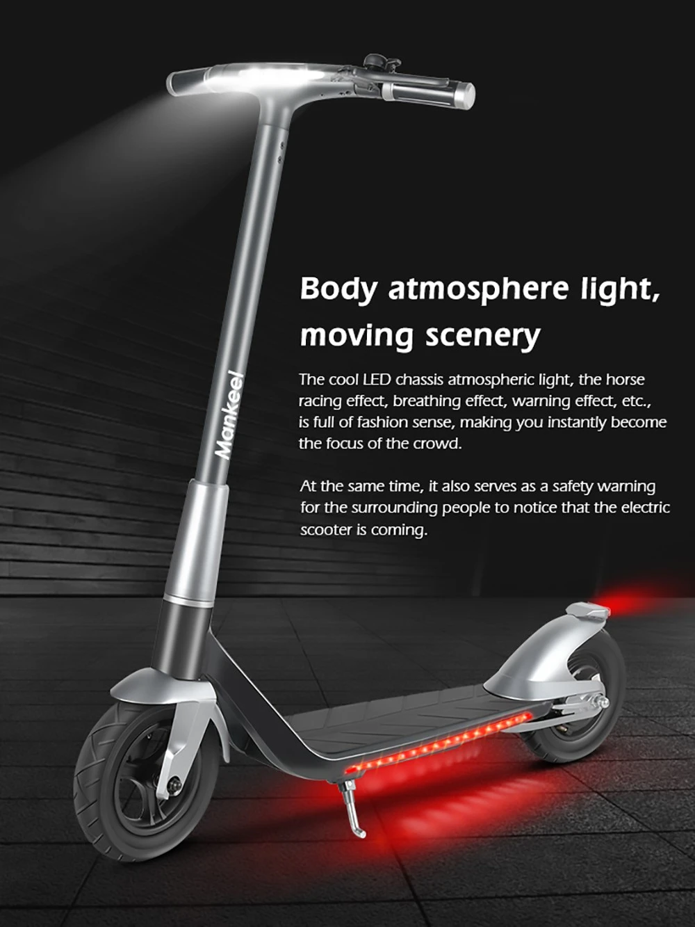 Mankeel Silver Wings Electric Scooter 10'' Tires 9Ah Battery 35km Range 120kg Max Load