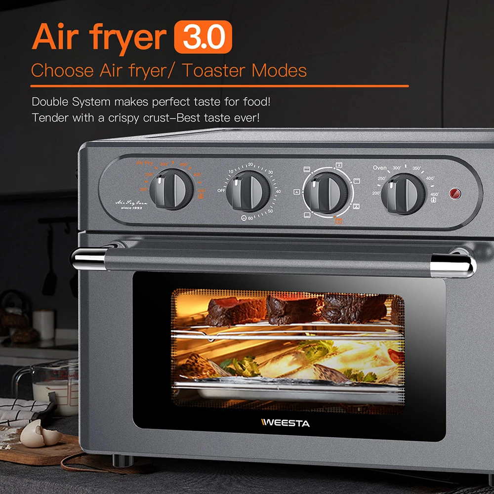 WEESTA 7-in-1 Air Fryer Toaster Oven Combo Grey