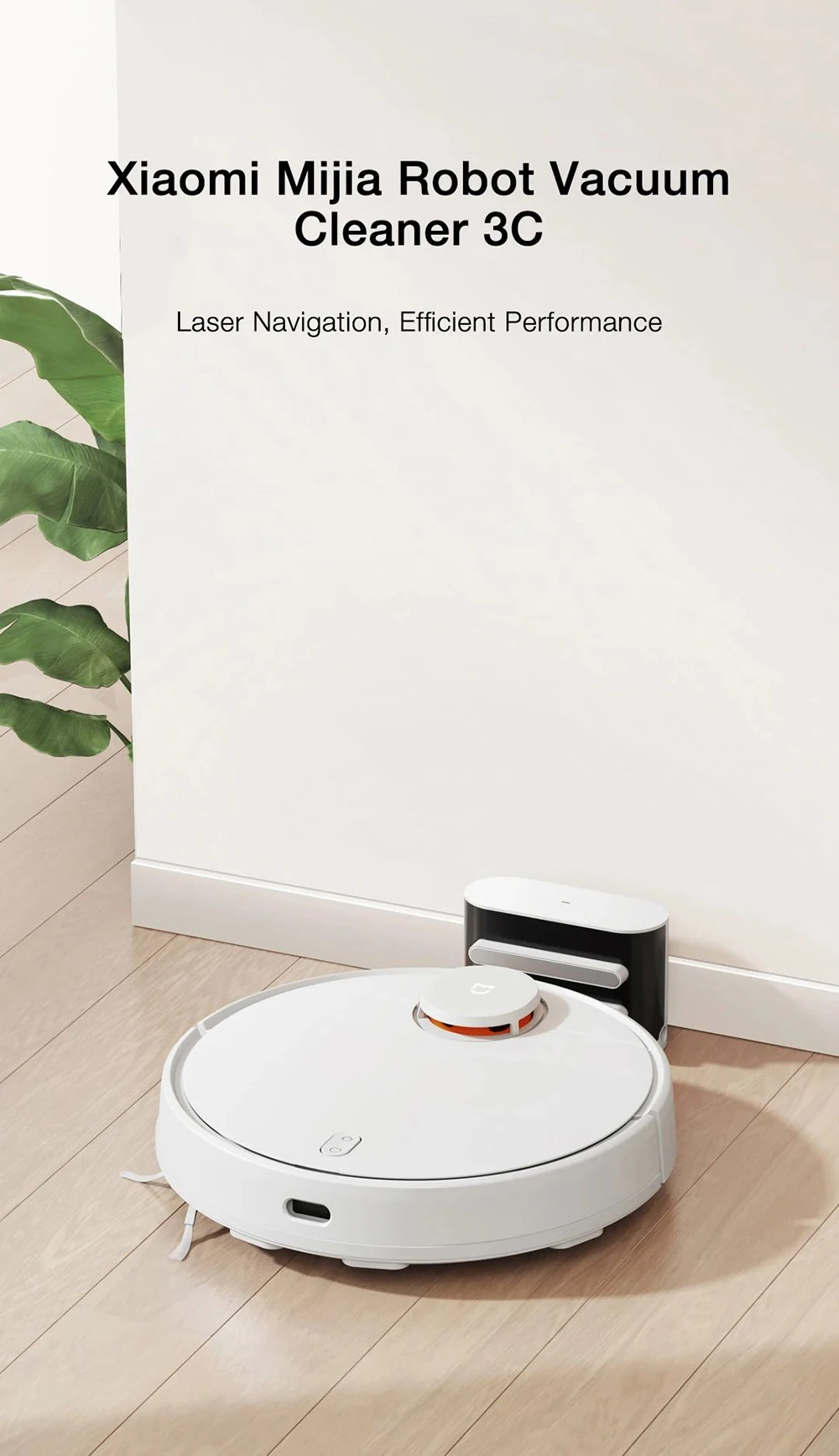 Xiaomi Mijia 3C Smart Robot Vacuum Cleaner Sweeping Mopping LDS Navigation 4000Pa Suction 2600mAh with APP Control