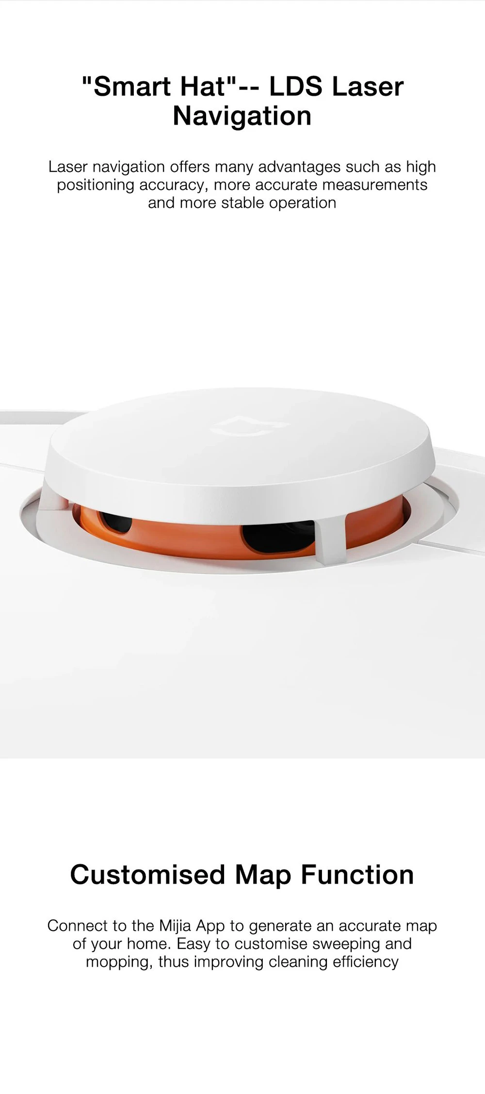 Xiaomi Mijia 3C Smart Robot Vacuum Cleaner Sweeping Mopping LDS Navigation 4000Pa Suction 2600mAh with APP Control