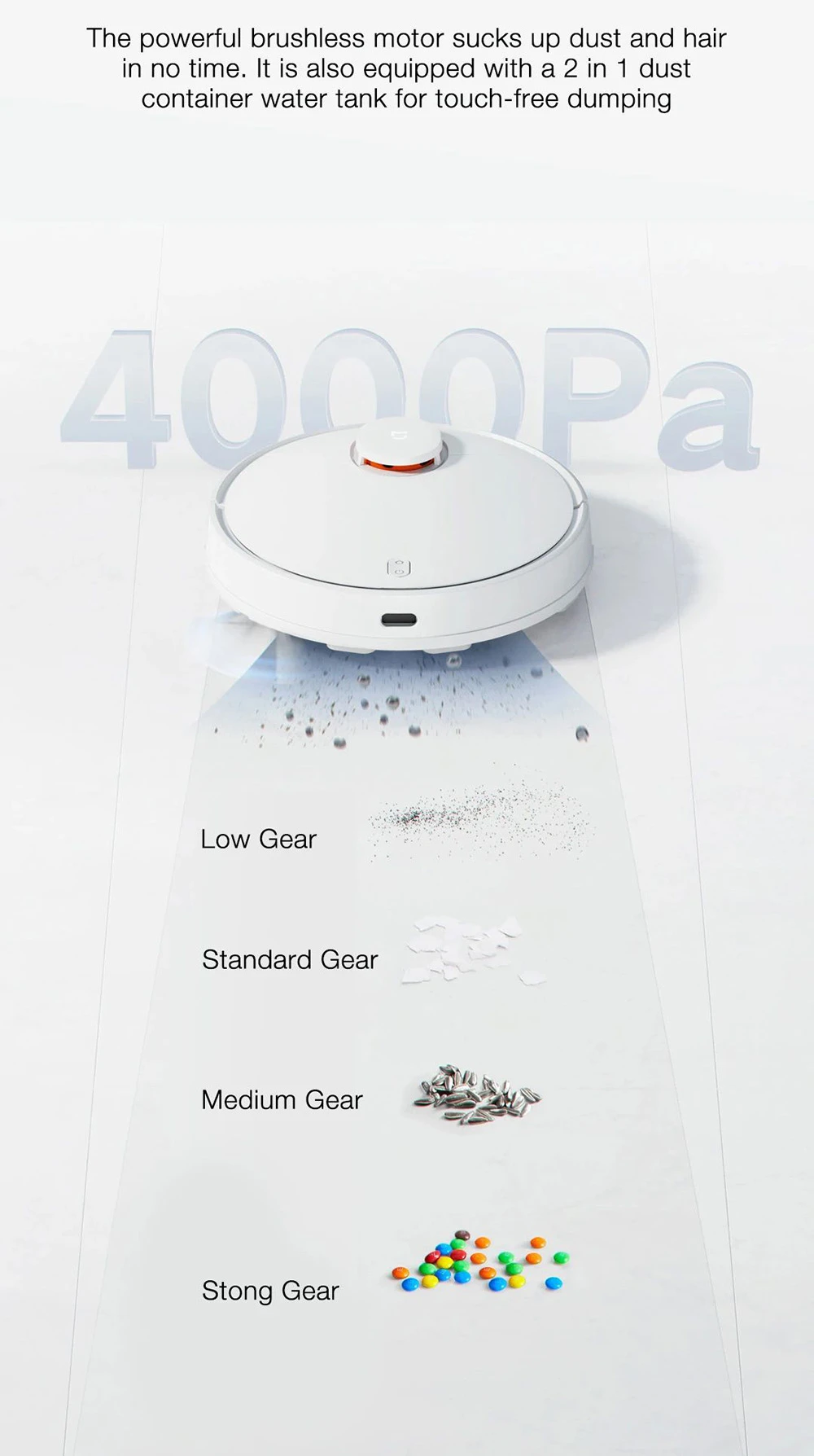 Xiaomi Mijia 3C Smart Robot Vacuum Cleaner Sweeping Mopping LDS Navigation 4000Pa Suction 2600mAh with APP Control