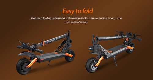 KUGOOKIRIN G2 PRO Adventurers Dream Folding Electric Scooter Brushless 800W Motor Max Speed 45km/h Max 50km Range 48V 15AH Battery 9" Pneumatic Tire HD LCD Display Dual Disc Brake Led Light - Black