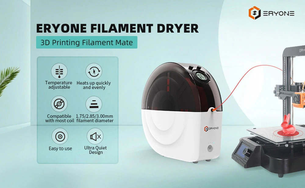 ERYONE M2 Filament Dryer Box for 3D Printer Filament, Filament Storage Holder, Spool Storage Box, Temperature Adjustment