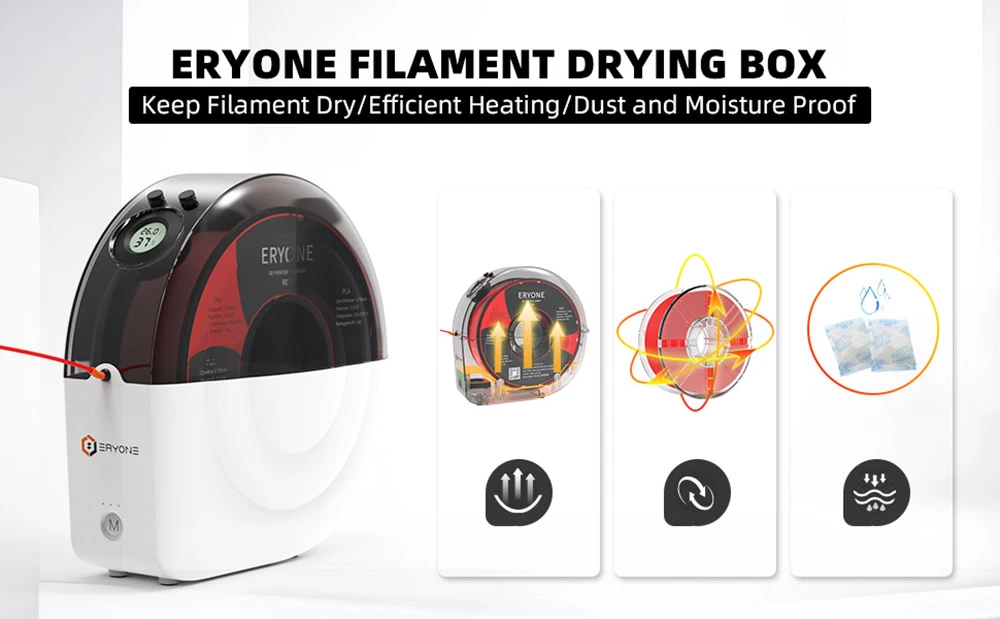 ERYONE M2 Filament Dryer Box for 3D Printer Filament, Filament Storage Holder, Spool Storage Box, Temperature Adjustment