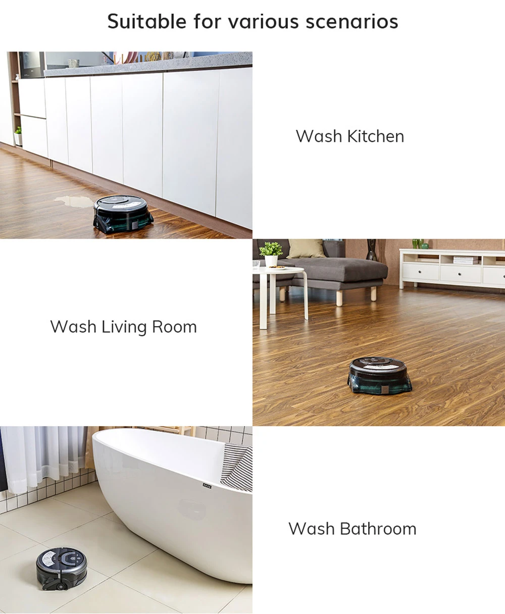 ILIFE W400 1000Pa Floor Washing Robot, 900ml Water Tank, Gyroscopic Planning, 4 Cleaning Mode, Voice Broadcast - US Plug