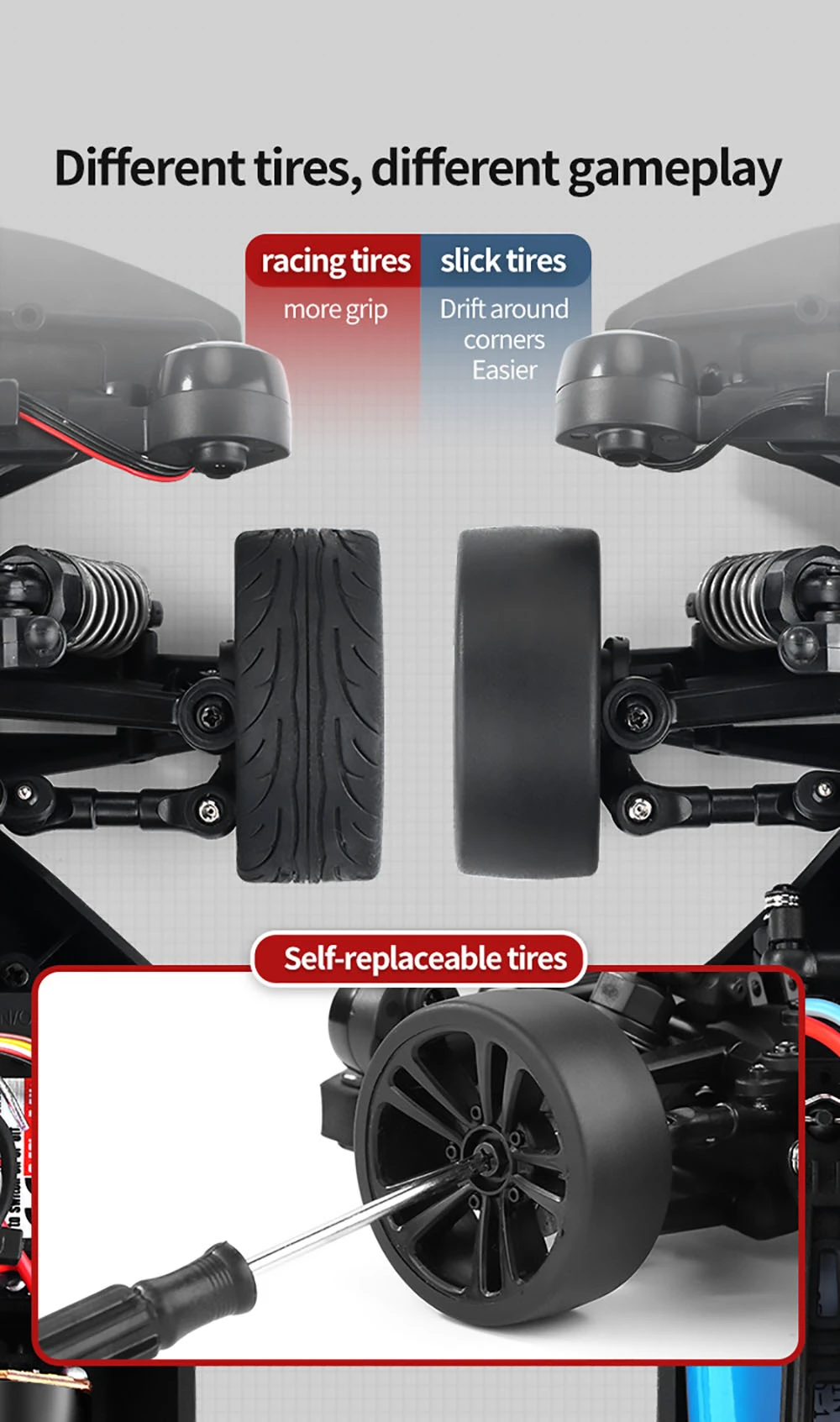 JJRC Q117 F 1:16 2.4G 4WD 35KM/H Drift Car Full Proportional Control with Angle Head Light - Red