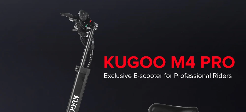 KugooKirin M4 PRO Foldable Electric Scooter Upgraded Version 10 Inch Off-Road Tyre 500W Brushless Motor 48V 18Ah Battery 3 Speed Modes Dual Disc Brake Max Speed 45KM/h LED Display 70KM Long Range Removable Saddle - Black